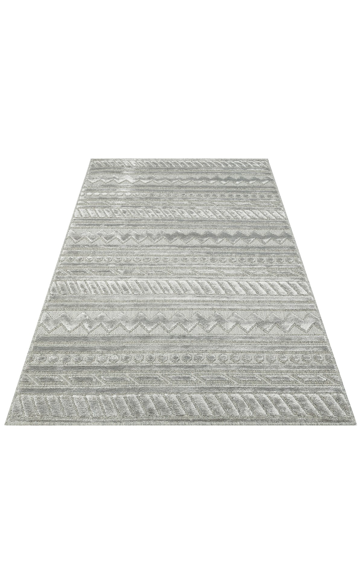ZENITH ZNT 06 GREY  Yüksek Alçak Dokulu Naturel Yün ve Viskon Modern Dokuma Halı