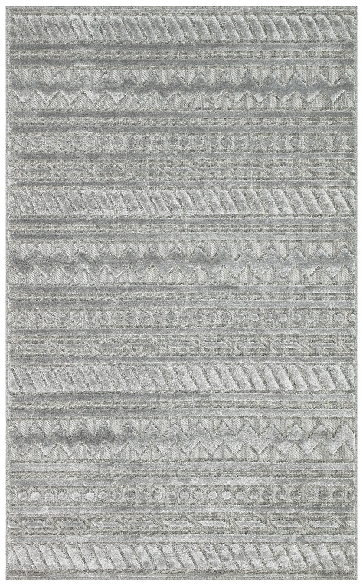 ZENITH ZNT 06 GREY  Yüksek Alçak Dokulu Naturel Yün ve Viskon Modern Dokuma Halı
