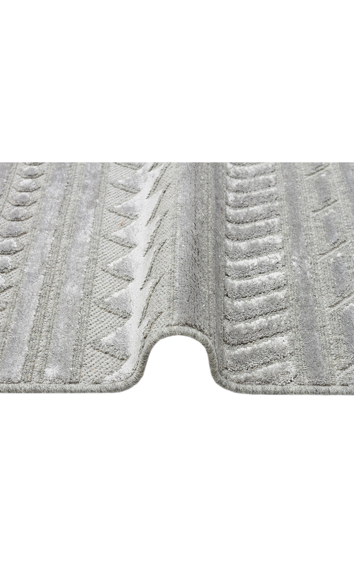 ZENITH ZNT 06 GREY  Yüksek Alçak Dokulu Naturel Yün ve Viskon Modern Dokuma Halı