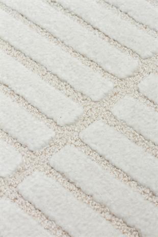 ADEL ADL 01 CREAM  Yüksek Alçak Dokulu Yumuşak Tuşeli Modern Makine Halısı