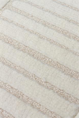 ADEL ADL 01 CREAM  Yüksek Alçak Dokulu Yumuşak Tuşeli Modern Makine Halısı
