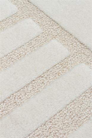 ADEL ADL 02 CREAM  Yüksek Alçak Dokulu Yumuşak Tuşeli Modern Makine Halısı