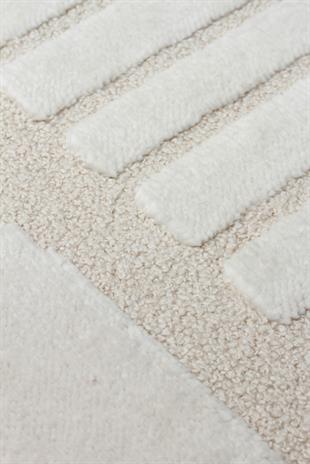 ADEL ADL 02 CREAM  Yüksek Alçak Dokulu Yumuşak Tuşeli Modern Makine Halısı