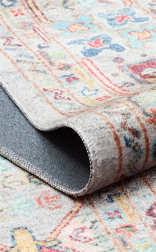 ANTIQUE ATK 06 AQUA  Kolay kullanımlı Kaymaz Karabağ ve Antik Desenlere Sahip Yıkanabilir Makine Halısı