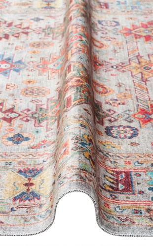 ANTIQUE ATK 06 AQUA  Kolay kullanımlı Kaymaz Karabağ ve Antik Desenlere Sahip Yıkanabilir Makine Halısı