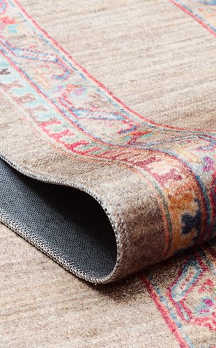 ANTIQUE ATK 07 OLIVE  Kolay kullanımlı Kaymaz Karabağ ve Antik Desenlere Sahip Yıkanabilir Makine Halısı