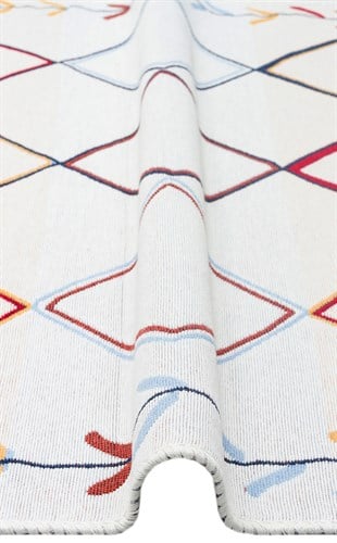 ARYA AR 21 MULTY  Yıkanabilir Çift Taraflı Modern Desenli Dokuma Kilim