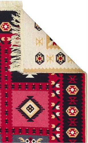 ARYA AR 28 RED  Yıkanabilir Çift Taraflı Modern Desenli Dokuma Kilim