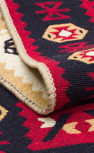 ARYA AR 28 RED  Yıkanabilir Çift Taraflı Modern Desenli Dokuma Kilim