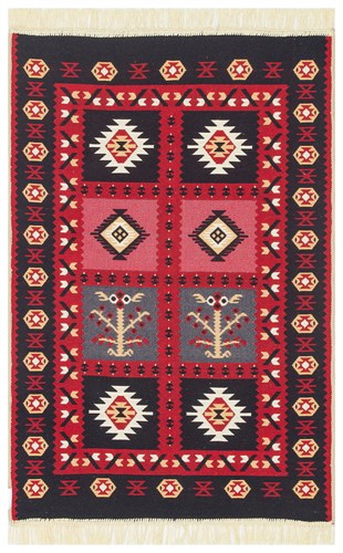 ARYA AR 28 RED  Yıkanabilir Çift Taraflı Modern Desenli Dokuma Kilim