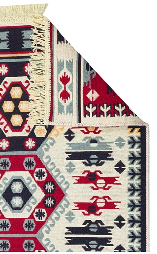 ARYA AR 30 RED  Yıkanabilir Çift Taraflı Modern Desenli Dokuma Kilim