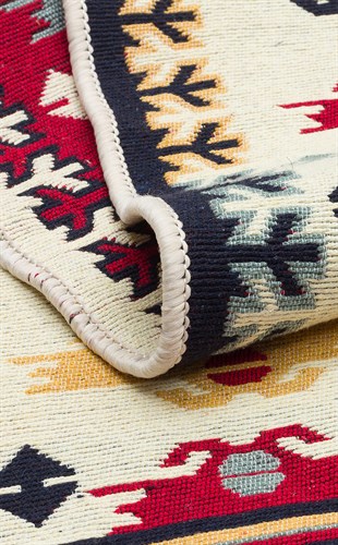 ARYA AR 30 RED  Yıkanabilir Çift Taraflı Modern Desenli Dokuma Kilim