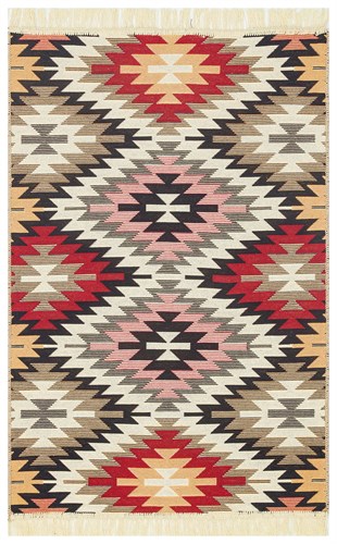 ARYA AR 33 RED  Yıkanabilir Çift Taraflı Modern Desenli Dokuma Kilim