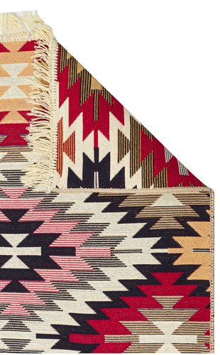 ARYA AR 33 RED  Yıkanabilir Çift Taraflı Modern Desenli Dokuma Kilim