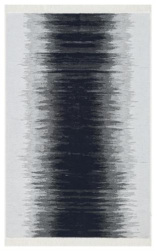 ARYA AR 40 BLACK WHITE  Yıkanabilir Çift Taraflı Modern Desenli Dokuma Kilim