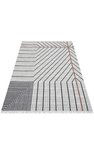 ASOS AS 05 GREY  Jüt Hasır Görünümlü Hav Toz Vermeyen Çift Taraflı Kullanılabilen Yıkanabilir Kilimler