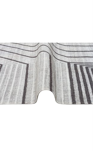 ASOS AS 05 GREY  Jüt Hasır Görünümlü Hav Toz Vermeyen Çift Taraflı Kullanılabilen Yıkanabilir Kilimler