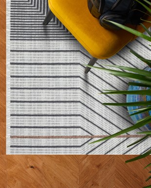 ASOS AS 05 GREY  Jüt Hasır Görünümlü Hav Toz Vermeyen Çift Taraflı Kullanılabilen Yıkanabilir Kilimler