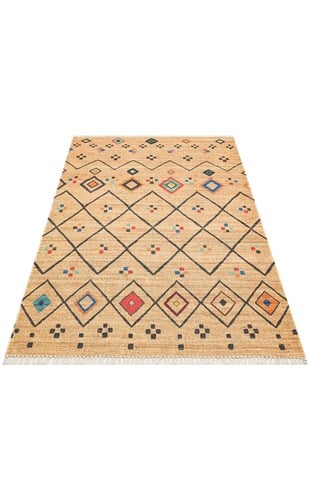 ASOS AS 07 MULTY  Jüt Hasır Görünümlü Hav Toz Vermeyen Çift Taraflı Kullanılabilen Yıkanabilir Kilimler