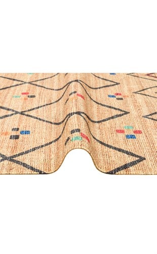 ASOS AS 07 MULTY  Jüt Hasır Görünümlü Hav Toz Vermeyen Çift Taraflı Kullanılabilen Yıkanabilir Kilimler