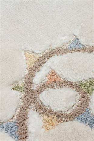 BAMBINO BMB 05 CREAM MULTY  Pastel Renkli Hav ve Toz Vermeyen Çocuk Halısı
