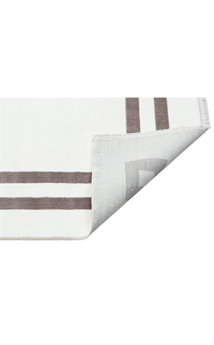 BAROQUE BR 01 WHITE GREY  Art Deco Bordürlü Çerçeveli Yumuşak Dokulu Parlak Dokuma Halı