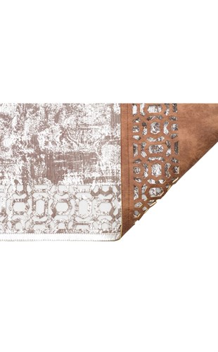 BIANCA BNC 02 GREY SILVER  Klasik Ve Modern İşleme ve Oymaya Sahip Parlak Bordürlü Suni Deri Halı