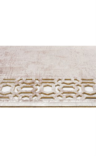 BIANCA BNC 02 GREY SILVER  Klasik Ve Modern İşleme ve Oymaya Sahip Parlak Bordürlü Suni Deri Halı