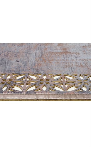 BIANCA BNC 03 MARINE BRONZE  Klasik Ve Modern İşleme ve Oymaya Sahip Parlak Bordürlü Suni Deri Halı