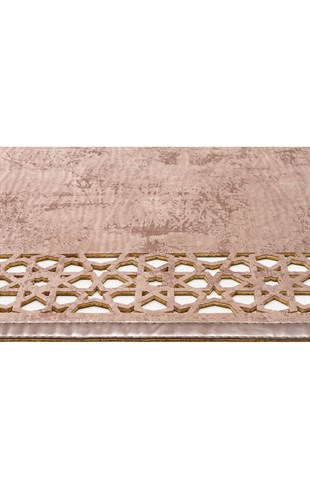 BIANCA BNC 04 VIZON BRONZE  Klasik Ve Modern İşleme ve Oymaya Sahip Parlak Bordürlü Suni Deri Halı