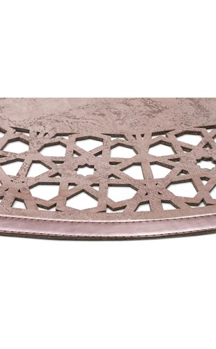 BIANCA BNC 04 VIZON BRONZE Q  Klasik Ve Modern İşleme ve Oymaya Sahip Parlak Bordürlü Suni Deri Halı