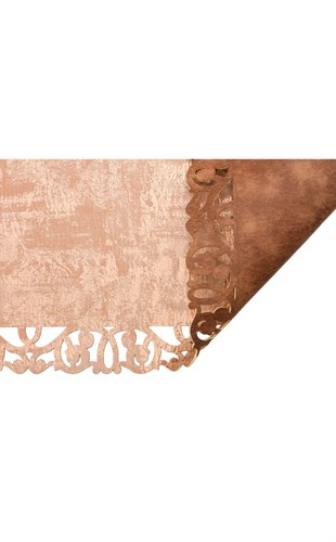 BIANCA BNC 05 BEIGE COPPER  Klasik Ve Modern İşleme ve Oymaya Sahip Parlak Bordürlü Suni Deri Halı