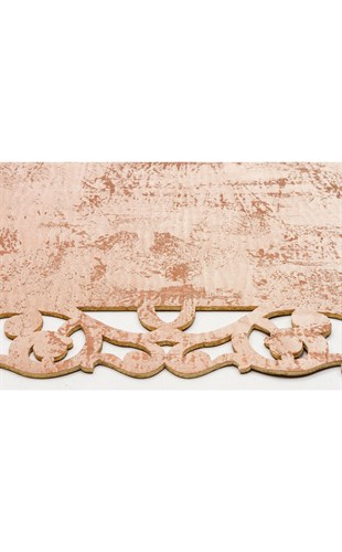 BIANCA BNC 05 BEIGE COPPER  Klasik Ve Modern İşleme ve Oymaya Sahip Parlak Bordürlü Suni Deri Halı