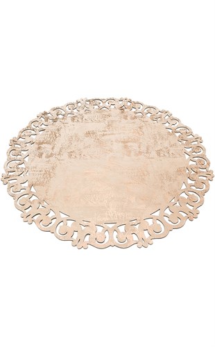 BIANCA BNC 05 BEIGE COPPER Q  Klasik Ve Modern İşleme ve Oymaya Sahip Parlak Bordürlü Suni Deri Halı