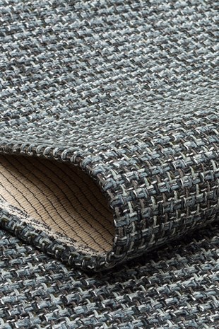 BROOKLYN BRK 01 ANTRASIT SILVER  Hasır Görünümlü Kaymaz Renkli Dokuma Modern Kilim