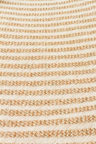 BROOKLYN BRK 07 IVORY  Hasır Görünümlü Kaymaz Renkli Dokuma Modern Kilim