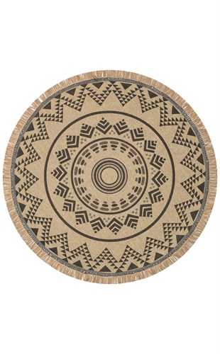 BROOKLYN BRK 08 BLACK  Hasır Görünümlü Kaymaz Renkli Dokuma Modern Kilim