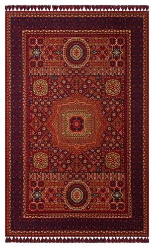 BUHARI BHR 10 MULTY  Afgan / Yağcıbedir Desenli Hav Toz Vermez Yıkanabilir Kaymaz İnce Dokuma Halı