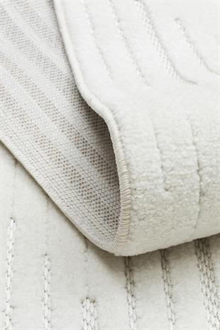 CAPE TOWN CPT 03 WHITE  Hav Toz Vermez Yüksek Alçak Dokulu Yumuşak Tuşeli Makine Halısı