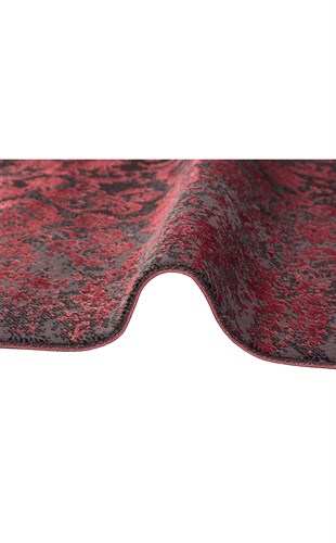 CORDOBA NEW DB 02 ANTRASIT BURGUNDY NW  Parlak Yüksek Alçak Dokulu Modern Makine Halısı
