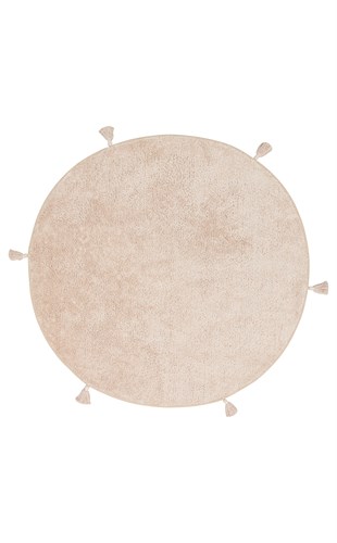 COTTON BOON CBN PLAIN BEIGE Q  Yıkanabilir Kaymaz Tabanlı Naturel Pamuk Bebek Halısı