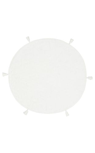 COTTON BOON CBN PLAIN WHITE Q  Yıkanabilir Kaymaz Tabanlı Naturel Pamuk Bebek Halısı