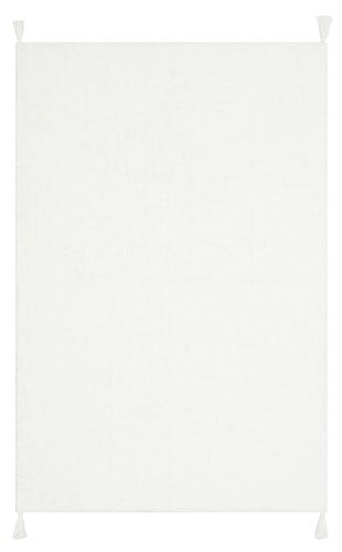 COTTON BOON CBN PLAIN WHITE  Yıkanabilir Kaymaz Tabanlı Naturel Pamuk Bebek Halısı