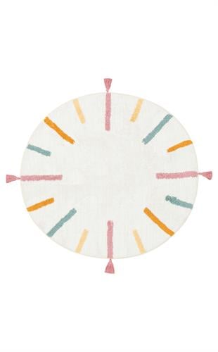 COTTON BOON XW CBN 03 MULTY XW Q  Yıkanabilir Kaymaz Tabanlı Naturel Pamuk Bebek Halısı