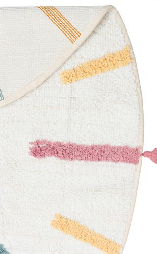 COTTON BOON XW CBN 03 MULTY XW Q  Yıkanabilir Kaymaz Tabanlı Naturel Pamuk Bebek Halısı