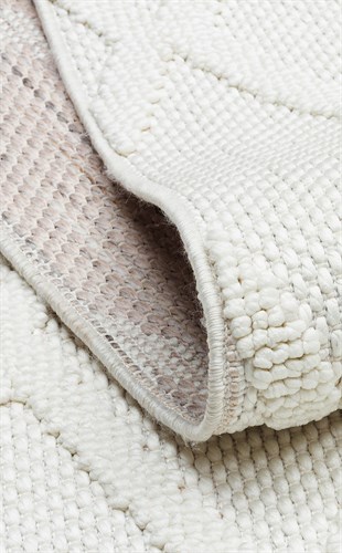 COZY CZY 04 CREAM  Hav Toz Vermez Modern Örgü Dokuma Makine Halısı