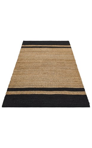 ECHO ECH 07 NATURAL BLACK  El Dokuma Naturel Jüt Hasır Halı