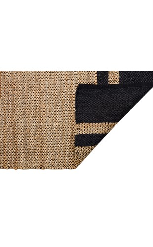 ECHO ECH 07 NATURAL BLACK  El Dokuma Naturel Jüt Hasır Halı