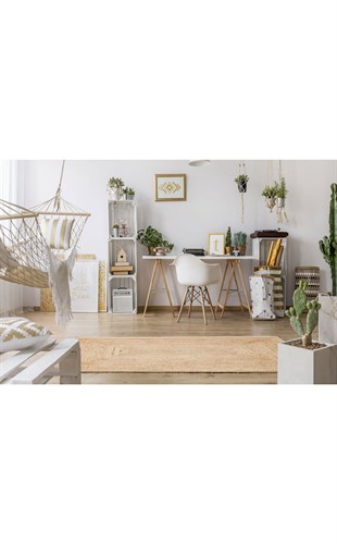 ECHO ECH 10 NATURAL  El Dokuma Naturel Jüt Hasır Halı