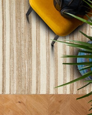 ECHO ECH 11 NATURAL WHITE XW  El Dokuma Naturel Jüt Hasır Halı